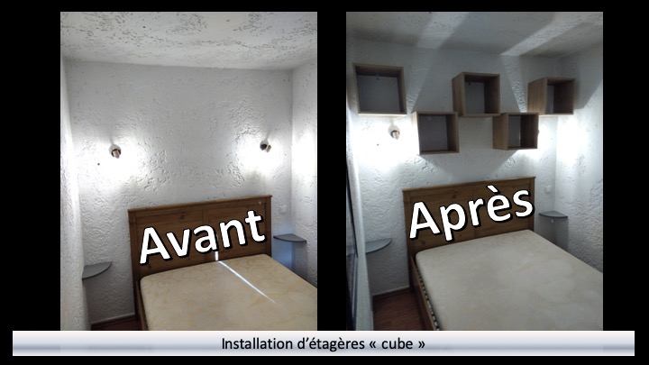installation d'étagères